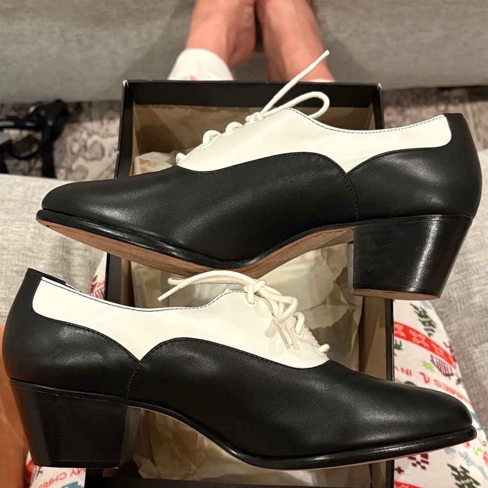 Capezio Two-Tone Black and White Character Shoes - Picture 4 of 6